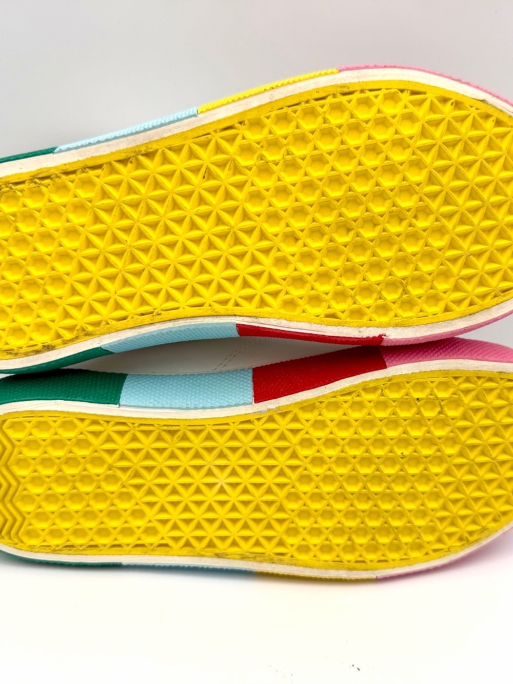 Mini Boden White Sneakers with Pink & Yellow Accents - Picture 5 of 6